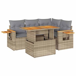 Maison exclusive - salon de jardin avec coussins 5 pcs beige résine tressée acac