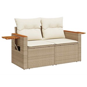 Maison exclusive - salon de jardin avec coussins 10pcs beige résine tressée acac