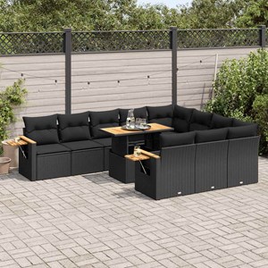 Maison exclusive - ensemble de canapés de jardin 11 pcs et coussins rotin acacia