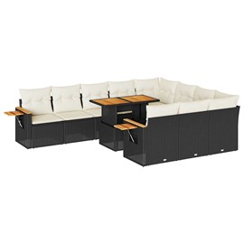 Maison exclusive - ensemble de canapés de jardin 11 pcs et coussins rotin acacia