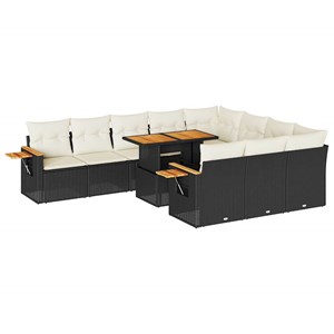 Maison exclusive - ensemble de canapés de jardin 11 pcs et coussins rotin acacia