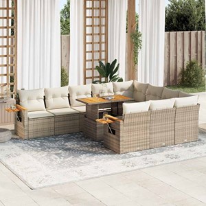 Maison exclusive - salon de jardin 11pcs avec coussins beige résine tressée acac