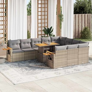Maison exclusive - salon de jardin 11pcs avec coussins beige résine tressée acac