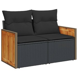 Maison exclusive - salon de jardin 5 pcs avec coussins noir résine tressée acaci