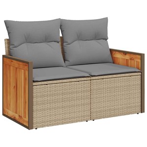 Maison exclusive - salon de jardin avec coussins 7 pcs beige résine tressée acac