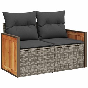 Maison exclusive - salon de jardin avec coussins 9 pcs gris résine tressée acaci