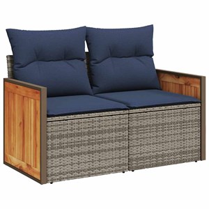 Maison exclusive - salon de jardin avec coussins 9 pcs gris résine tressée acaci