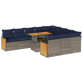 Maison exclusive - ensemble de canapés de jardin 11 pcs et coussins rotin acacia