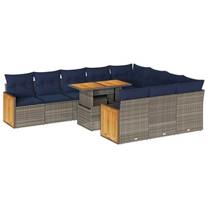 Maison exclusive - ensemble de canapés de jardin 11 pcs et coussins rotin acacia