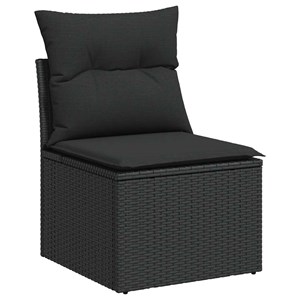 Maison exclusive - salon de jardin avec coussins 9 pcs noir résine tressée acaci