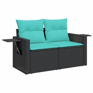 Maison exclusive - salon de jardin 6 pcs avec coussins noir résine tressée acaci