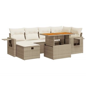Maison exclusive - salon de jardin avec coussins 8 pcs beige résine tressée acac