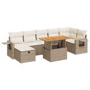 Maison exclusive - salon de jardin avec coussins 5 pcs beige résine tressée acac