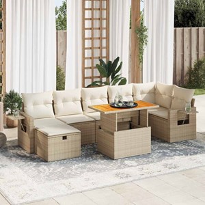 Maison exclusive - salon de jardin avec coussins 5 pcs beige résine tressée acac