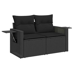 Maison exclusive - salon de jardin avec coussins 9 pcs noir résine tressée acaci