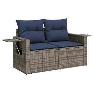 Maison exclusive - salon de jardin avec coussins 9 pcs gris résine tressée acaci