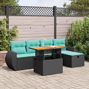 Maison exclusive - salon de jardin avec coussins 6pcs marron résine tressée acac