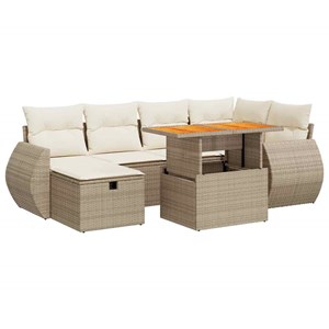 Maison exclusive - salon de jardin avec coussins 8 pcs beige résine tressée acac