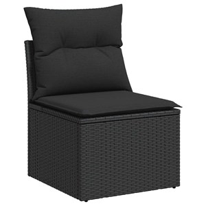 Maison exclusive - salon de jardin 5 pcs avec coussins noir résine tressée acaci