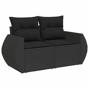Maison exclusive - salon de jardin 5 pcs avec coussins noir résine tressée acaci