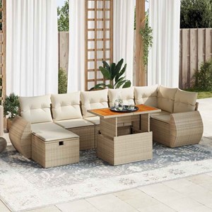 Maison exclusive - salon de jardin avec coussins 5 pcs beige résine tressée acac