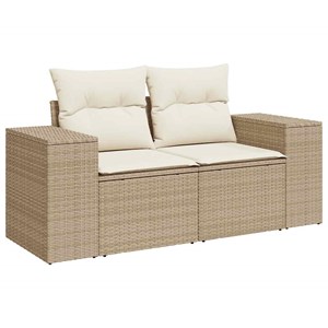 Maison exclusive - salon de jardin 6 pcs avec coussins beige résine tressée acac