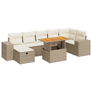 Maison exclusive - salon de jardin avec coussins 5 pcs beige résine tressée acac