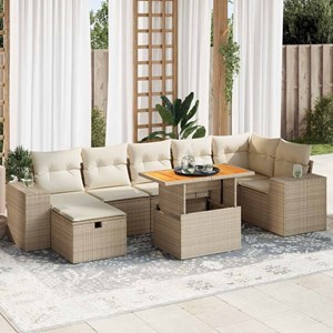 Maison exclusive - salon de jardin avec coussins 5 pcs beige résine tressée acac