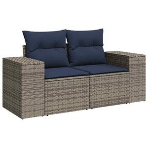 Maison exclusive - salon de jardin avec coussins 9 pcs gris résine tressée acaci