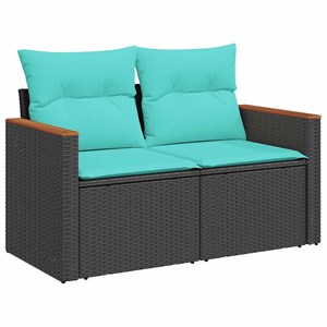 Maison exclusive - salon de jardin 6 pcs avec coussins noir résine tressée acaci