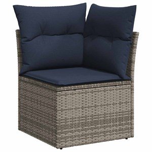 Maison exclusive - salon de jardin avec coussins 7 pcs gris résine tressée acaci
