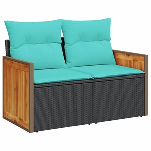 Maison exclusive - salon de jardin avec coussins 7pcs marron résine tressée acac