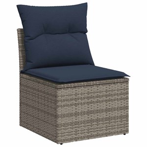 Maison exclusive - salon de jardin avec coussins 7 pcs gris résine tressée acaci