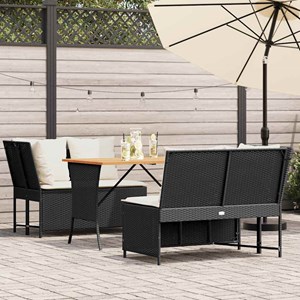 Maison exclusive - salon de jardin 3 pcs avec coussins noir résine tressée