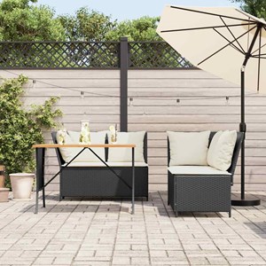 Maison exclusive - salon de jardin 3 pcs avec coussins noir résine tressée