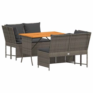 Maison exclusive - salon de jardin avec coussins 3 pcs gris résine tressée