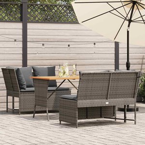 Maison exclusive - salon de jardin avec coussins 3 pcs gris résine tressée