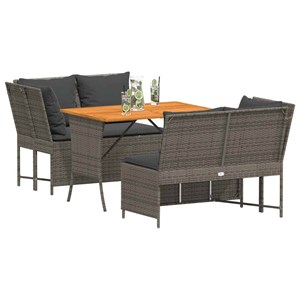 Maison exclusive - salon de jardin avec coussins 3 pcs gris résine tressée
