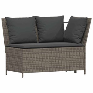Maison exclusive - salon de jardin avec coussins 3 pcs gris résine tressée