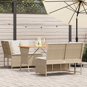 Maison exclusive - salon de jardin avec coussins 3 pcs beige résine tressée