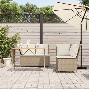 Maison exclusive - salon de jardin avec coussins 3 pcs beige résine tressée