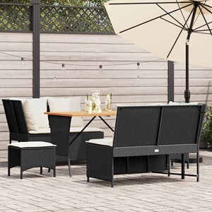 Maison exclusive - salon de jardin 5 pcs avec coussins noir résine tressée