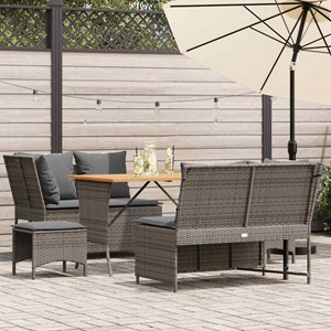 Maison exclusive - salon de jardin 5 pcs avec coussins gris résine tressée