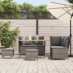 Maison exclusive - salon de jardin 5 pcs avec coussins gris résine tressée