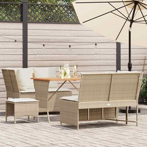 Maison exclusive - salon de jardin avec coussins 5 pcs beige résine tressée