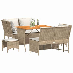 Maison exclusive - salon de jardin avec coussins 5 pcs beige résine tressée
