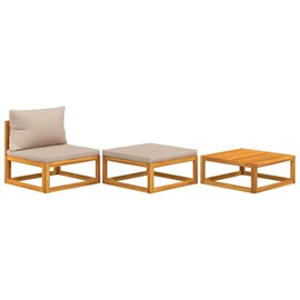 Maison exclusive - salon de jardin 3 pcs avec coussins bois massif d'acacia