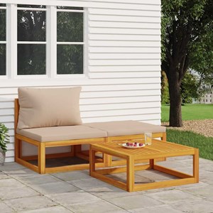 Maison exclusive - salon de jardin 3 pcs avec coussins bois massif d'acacia