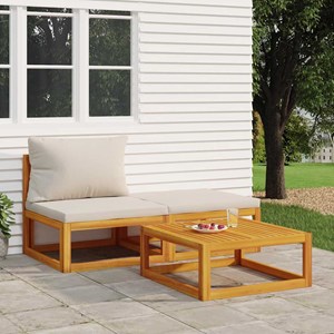 Maison exclusive - salon de jardin 3 pcs avec coussins bois massif d'acacia