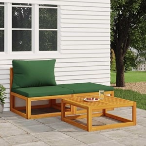 Maison exclusive - salon de jardin 3 pcs avec coussins bois massif d'acacia